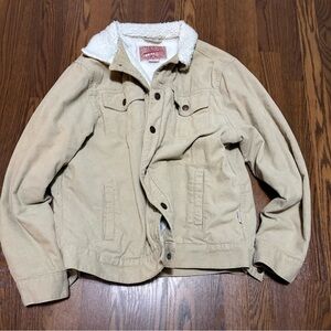 Beige Corduroy Jacket with Sherpa Lining